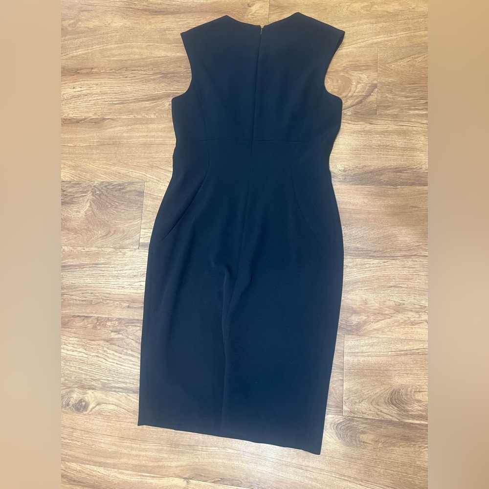 New Vince Camuto Black Sleeveless Fully Lined Embellished Bead Neckline Size 10 - Picture 3 of 5